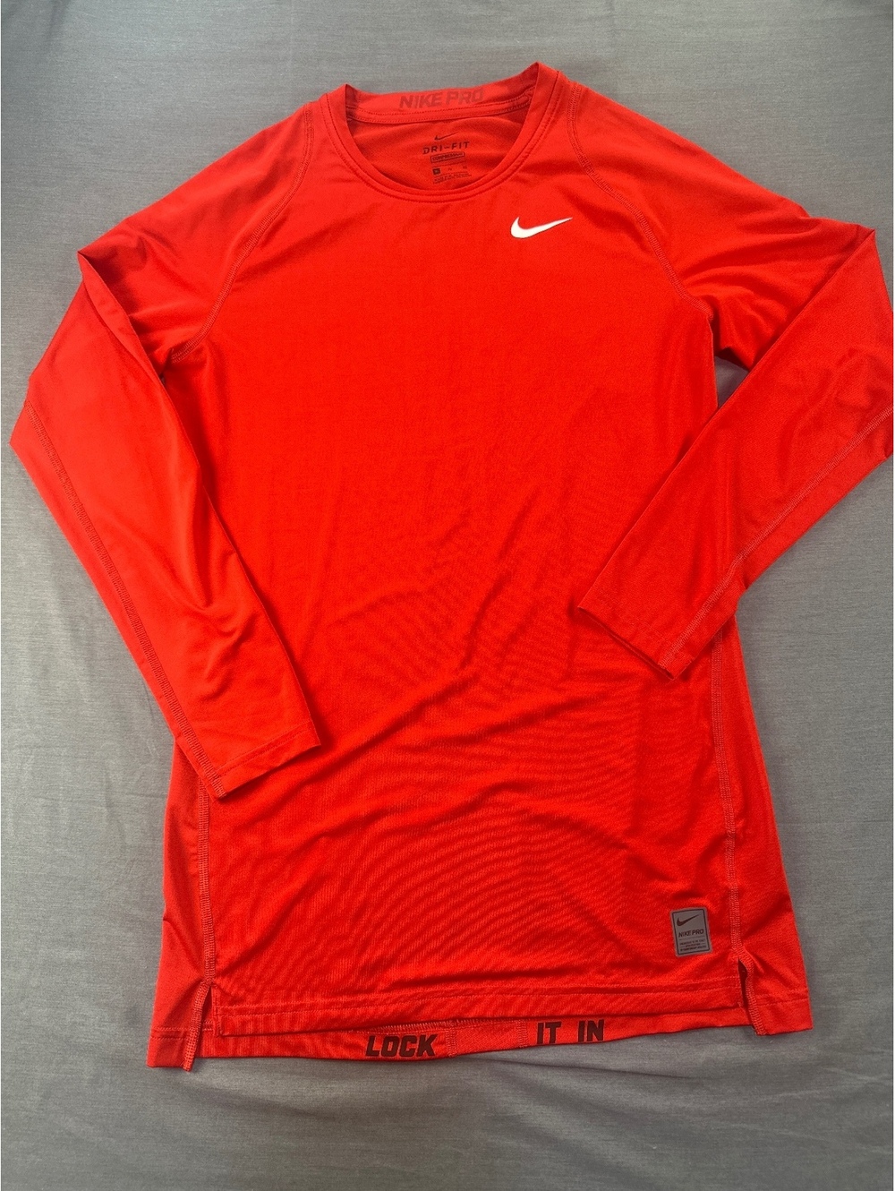 Nike Pro Dri-FIT Compression Long Sleeve Shirt Red Size S